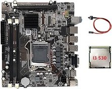 Resim Sefdrert Anakart H55 LGA1156 I3 530 I5 760 Series CPU bellek DDR3 bilgisayar anakartı + CPU I3 530 + anahtar kablosu 