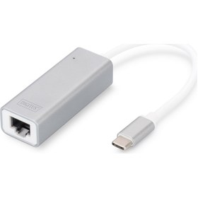 Resim Digitus Usb Tip C (Usb 3.0) Gigabit Ethernet Adaptörü, 1 X 10/100/1000 Port Dn-3024 