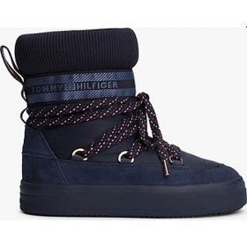 Resim Tommy Hilfiger Tommytech İkonik Şeritli Sıcak Kar Kadın Mavi Bot Fw0fw09163dw6 Mavi 