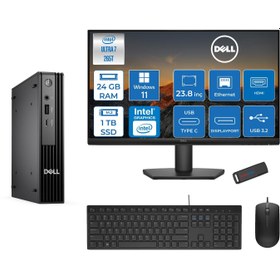 Resim Dell Pc Pro Mıcro QCM1250 Intel® Ultra 7 265T 24GB DDR5 1TB SSD Intel® Graphicsdell 23.8 Fhd Mon. Windows 11 Pro Mini Masaüstü Bilgisayar BTO10723P08 