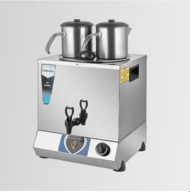 Resim Midinoks Md.tt02 Standart Elektrikli Çift Demlikli Çay Makinesi Semaver 17 Lt Demlikler Dahil 