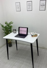 Resim METAL TASARIM ATÖLYESİ EVA Beyaz Oyuncu Masası Çalışma Masası Laptop Bilgisayar Masası Ofis Masası 