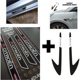 Resim Aksefuar Lazer Citroen C-Elysee Kapı Eşiği + Logolu Çamurluk Venti Set 