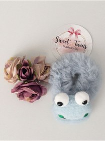 Resim Sweet twins accessories Pofidik Dolgulu Kurbağa Figürlü Kürklü Simit Toka 
