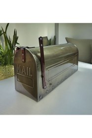 Resim LUCKYHOMES Özel Üretim Galvaniz Amerikan Tarzı Posta Kutusu,Mail Kutusu Gold 50X15X21 
