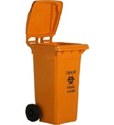 Resim Safell Plastik Tıbbi Atık Çöp Konteyneri 120 Litre Konteyner Turuncu N11.9057 