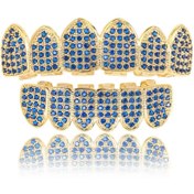 Resim RICH BLUE GOLD DIAMOND GRILLZ (Special Order-High Quality) 