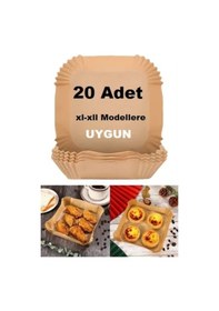 Resim Büyük Boy Air Fryer Fritöz Pişirme Kağıdı 50 Adet 