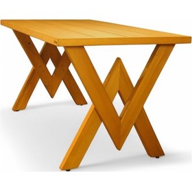 Resim Neiwel Garden Venus Doğal Ahşap Bahçe Yemek Masası-80-100 Açık Ceviz 