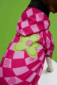 Resim Pink Checkered Köpek Yağmurluk - 1 