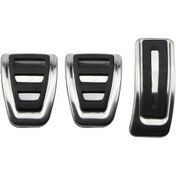 Resim Otomatik Yüksek Kaliteli Paslanmaz Çelik Yakıt Fren Ayak Dayama Pedalı Kapağı A4 A4l B9 A5 F5 2016 - 2019 Sedan Avant Sport Mt 