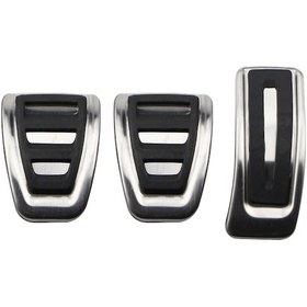 Resim Otomatik Yüksek Kaliteli Paslanmaz Çelik Yakıt Fren Ayak Dayama Pedalı Kapağı A4 A4l B9 A5 F5 2016 - 2019 Sedan Avant Sport Mt 