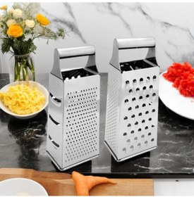 Resim Dörtgen Paslanmaz Çelik Silindir Saplı Rende Açık Gri 