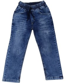 Resim Erkek Çocuk Beli Lastikli Eskitme Desenli Lacivert Kot Pantolon 2 Lacivert 