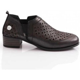 Resim Mammamia D24ya-640 Kısa Topuk Delikli Deri Kadın Ayakkabı Siyah 