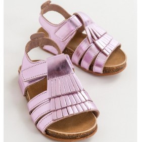 Resim mnpc - Kız Cocuk Pembe Deri Ortopedik Destekli Çocuk Sandalet Pembe (531052104) Pembe 