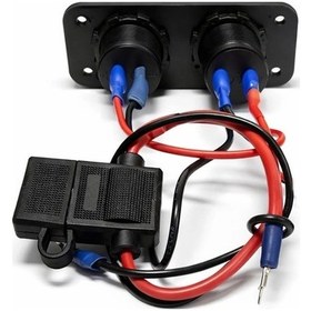 Resim Panel Tipi Oto Çakmaklık Ve Voltmetre Kablolu Sigorta Korumalı 