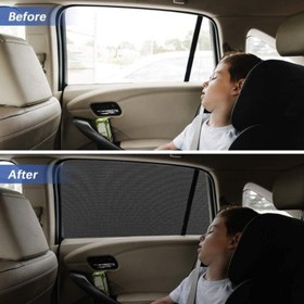 Resim 4 adet Siyah Mesh Araba Pencere Güneşlik, Ön ve Arka Pencereler için Evrensel Uygunluk, Dayanıklı Örgü Kumaş, Rahat Kamp, Astarlı Değil, Düz Dokuma, Kolay Kurulum, UV Koruması, Taşınabilir, Dayanıklı 