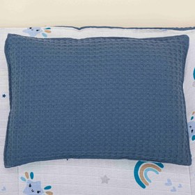 Resim Alt Açma Matı ve Yastık - Çift Taraflı - İndigo Petek - Mavi Gökkuşağı 
