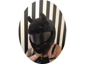 Resim Kaskmania Kask Peluşu Kılıfı Black Devıl 