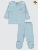 Resim Civil Baby Bebek Organik Pijama Takımı 0-6 Ay Mavi 