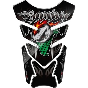 Resim Dream011 Universal Motosiklet Tank Pedi Siyah 3d Jel Koruyucu Epoksi Reçine Lüks Bandit Çıkartması 