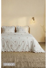 Resim Ashley Çift Kişilik Düz Ranforce Nevresim Seti- Beyaz %100 Pamuk Beyaz 