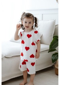 Resim Lilabio %100 Pamuk Kalpli Kız Bebek Şortlu Takım Kırmızı 