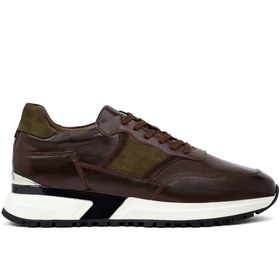 Resim Derimod Erkek Kahverengi Bağcıklı Kalın Tabanlı Deri Casual Sneaker,Kışlık Spor Ayakkabı 25WFD600314 