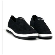 Resim Erkek Siyah Beyaz Çok Hafif Triko Bağcıksız Esnek Hafif Günlük Casual Sneaker Spor Ayakkabı Siyah - Beyaz 