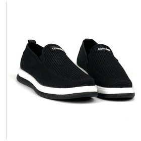 Resim Erkek Siyah Beyaz Çok Hafif Triko Bağcıksız Esnek Hafif Günlük Casual Sneaker Spor Ayakkabı Siyah - Beyaz 