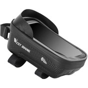 Resim Neevoyu Dağ Bisikleti Ön Çubuk Çantası - Su Geçirmez, Dayanıklı Kasa, Telefon Tutucu, 6.5 İnç İçin, Reflektörlü, Çok Bölmeli, Bisiklet Malzemesi Siyah 