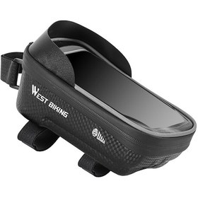 Resim Neevoyu Dağ Bisikleti Ön Çubuk Çantası - Su Geçirmez, Dayanıklı Kasa, Telefon Tutucu, 6.5 İnç İçin, Reflektörlü, Çok Bölmeli, Bisiklet Malzemesi Siyah 