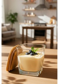 Resim Elite - 6'lı Bambu Kapaklı Vakumlu Cam Kahvaltılık Çok Amaçlı Cam Çerezlik 300 Ml Şeffaf 