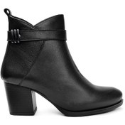 Resim Elit Srk86608-1 Kadın Hakiki Deri Topuklu Bot Siyah-siyah Siyah 