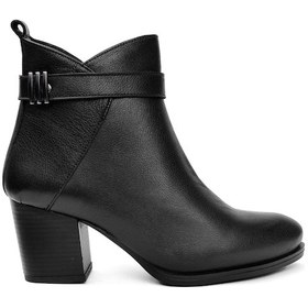 Resim Elit Srk86608-1 Kadın Hakiki Deri Topuklu Bot Siyah-siyah Siyah 