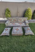 Resim mdhomecarpet Şark Köşesi Minder Takımı | Yer , Sırt Minderi, Etnik Desen, Salon ve Ev İçin 8 Parça Süngerli 