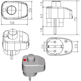 Resim Setel B1144-33771F99A9E Dimmerli Topraklı Erkek Fiş Gri 