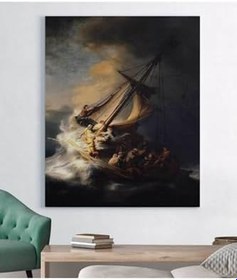 Resim StellaStore Celile Denizi'nde Fırtına, Rembrandt Kanvas Tablo, 70 x 100 