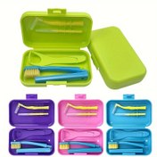 Resim 1 set TravelMate Taşınabilir Diş Fırçası Seti, Naylon Kıllar, Diş Arası Fırçası ve Dil Kazıyıcı - Kişisel Bakım için Kompakt Ağız Hijyeni Seti 