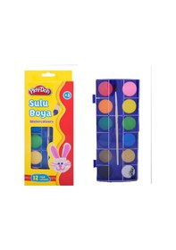 Resim Play-Doh Sulu Boya 28 Mm Büyük Boy 12 Renk Play-Su003 Çok Renkli 
