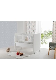 Resim Bw1065 - Pratik Kademeli Anne Yanı Tekerlekli Beşik Beyaz 60x120 Beyaz 