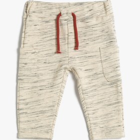Resim Erkek Bebek Jogger Eşofman Altı Beli Bağlamalı Cep Detaylı Pamuklu 