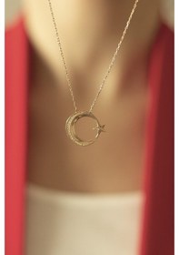 Resim Ay Yıldız Kolye - Rose (551630863) 