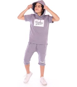 Resim Toontoy Erkek Çocuk Toontoy Kids Wear Baskılı Bermudatakım Koyu Gri 