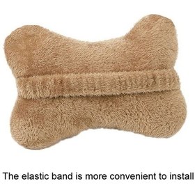 Resim Wondernest Araba İçin Karikatür Ayı Desenli Peluş Koltuk Yastığı, Kafalık Beyaz 