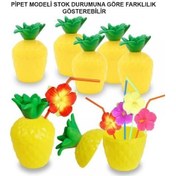 Resim Ananas Pipetli Bardak 