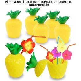 Resim Ananas Pipetli Bardak 