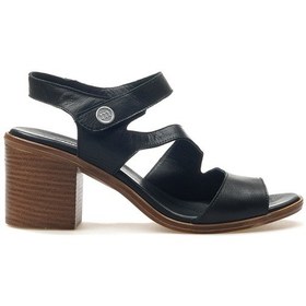 Resim Mammamia Kadın Hakiki Deri Topuklu Günlük Sandalet 25y D25ys-2895 Z Siyah Siyah 