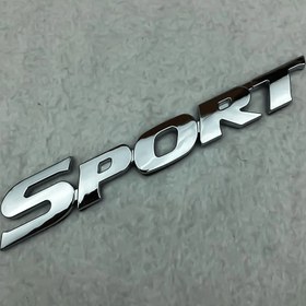 Resim 3D Krom "SPORT" Metal Araç Rozeti - Yüksek Kaliteli Metalik Yüzeyli Spor Dekoratif Kapı Süsü, Parlak Cila Bitişli Dış Aksesuar, Araba Emblemleri ve Rozetleri 